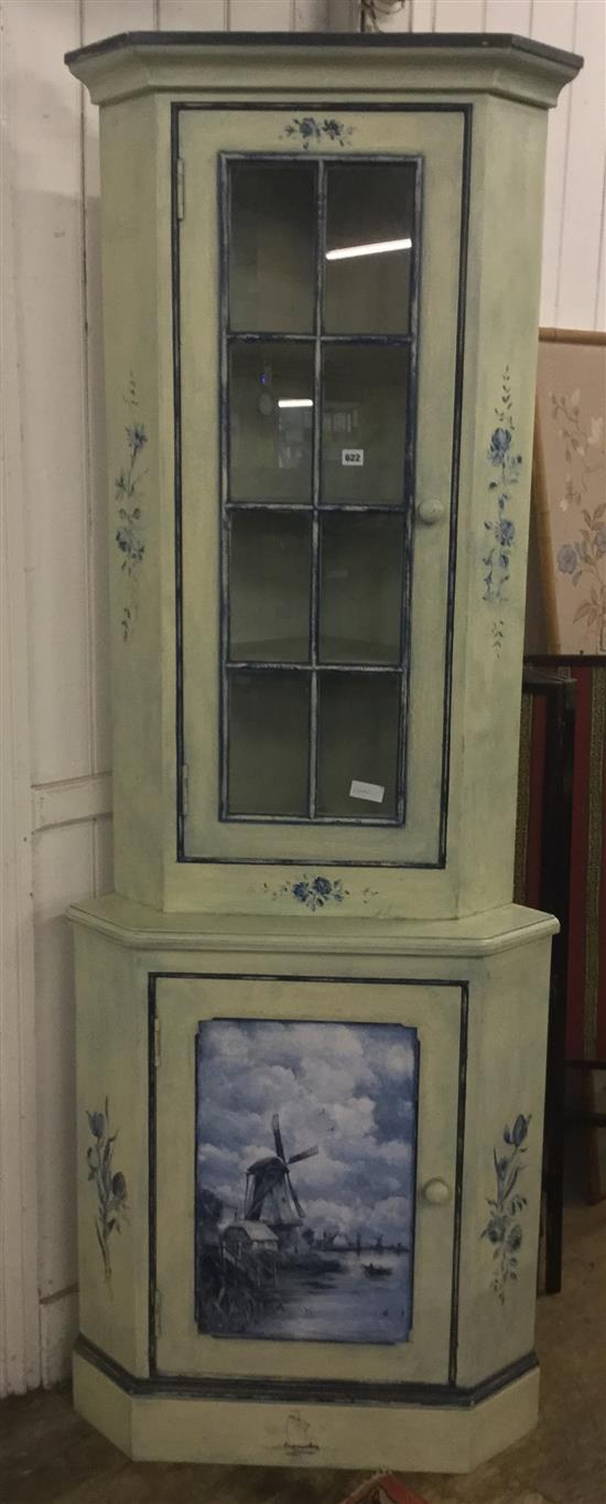 Painted corner cupboard